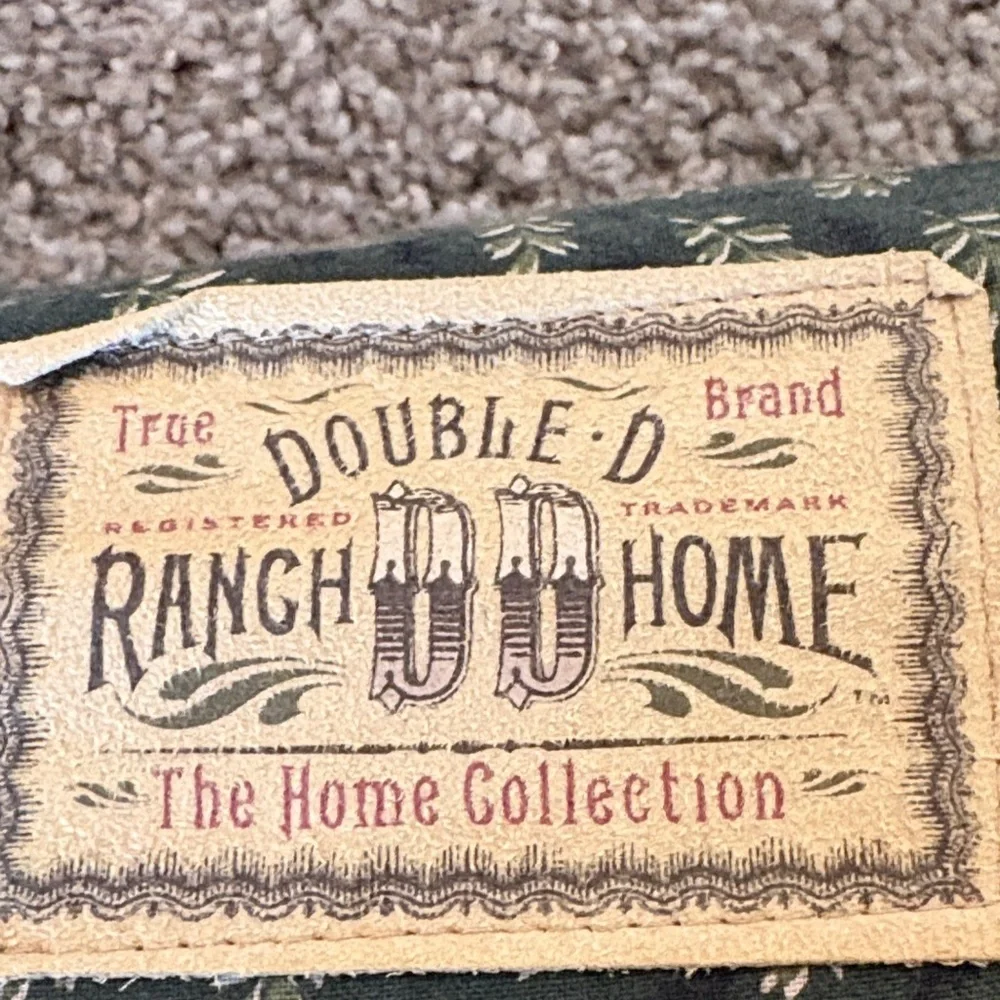 Double D Ranch Olive green Queen/full Flat Sheet with Leaf Design